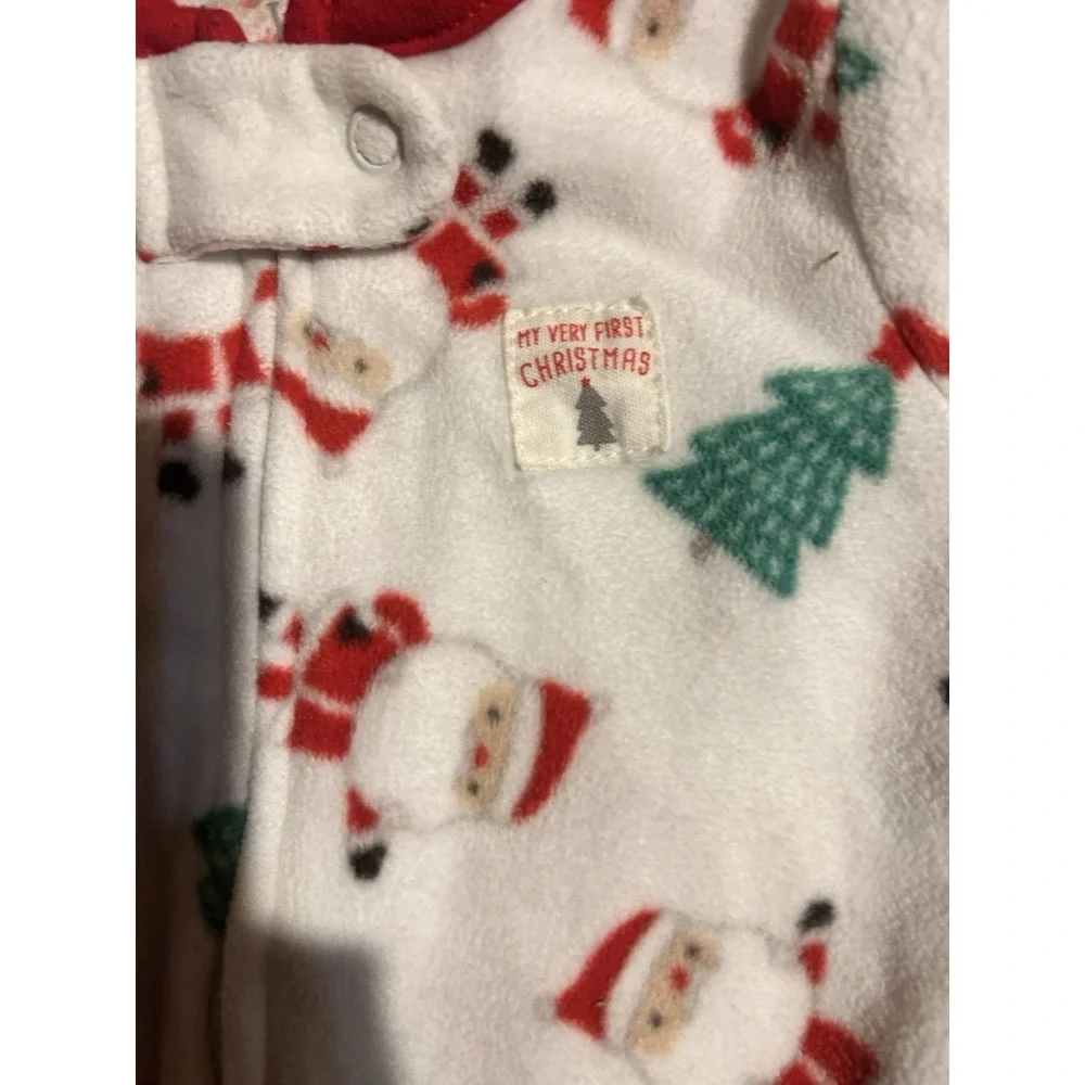 Carter's Just One You Baby Christmas Fleece Sleeper 6M My First Christmas Santa